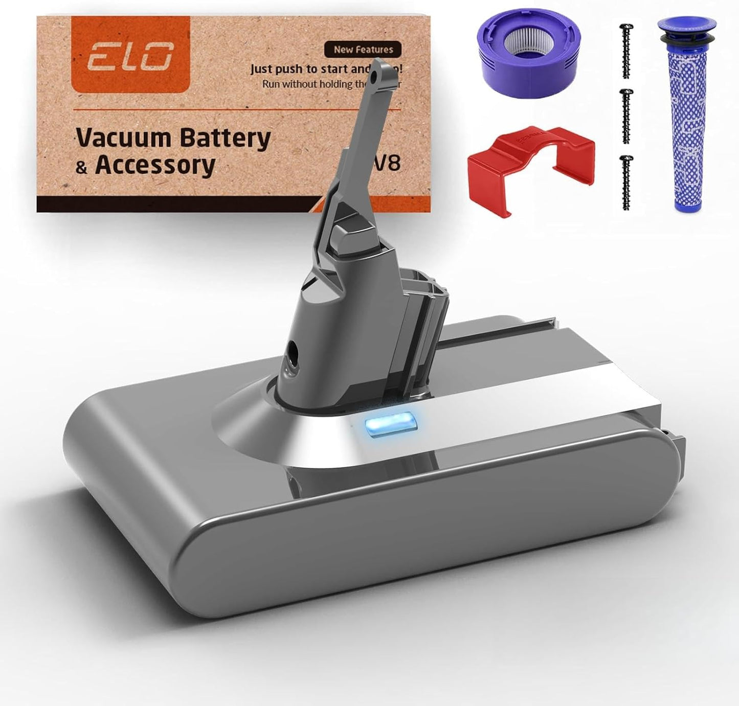 ELO Auto Trigger V8 Battery Replacement for Dyson V8 Animal Battery Replacement V8 Absolute V8 Motorhead V8 Fluffy SV10 Carbon Fiber Vacuum Cleaner