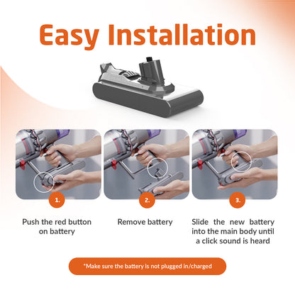 New V15 Additional Battery or Replacement Battery for Dyson V15 Vacuum Series: V15 Battery for V15 Detect, V15s Detect Submarine, V15 Detect Absolute, V15, SV22, SV47. Part No. 970938-01, 970425-01.